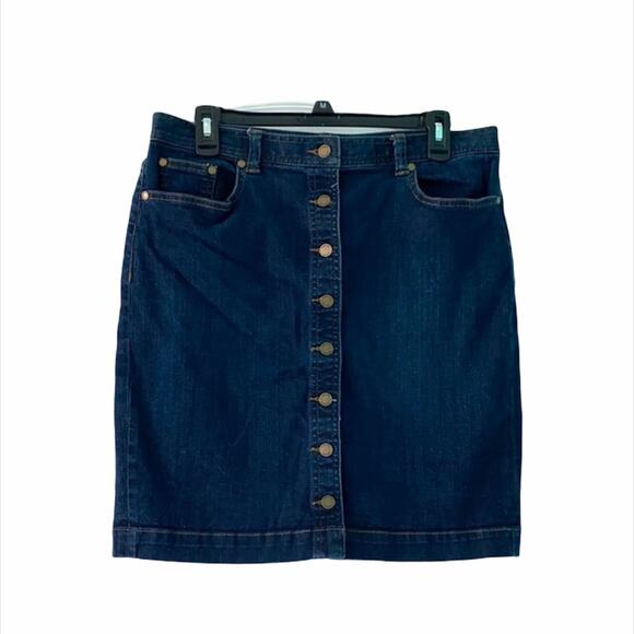 Chaps Denim Button Up Skirt BB13 - Picture 1 of 5